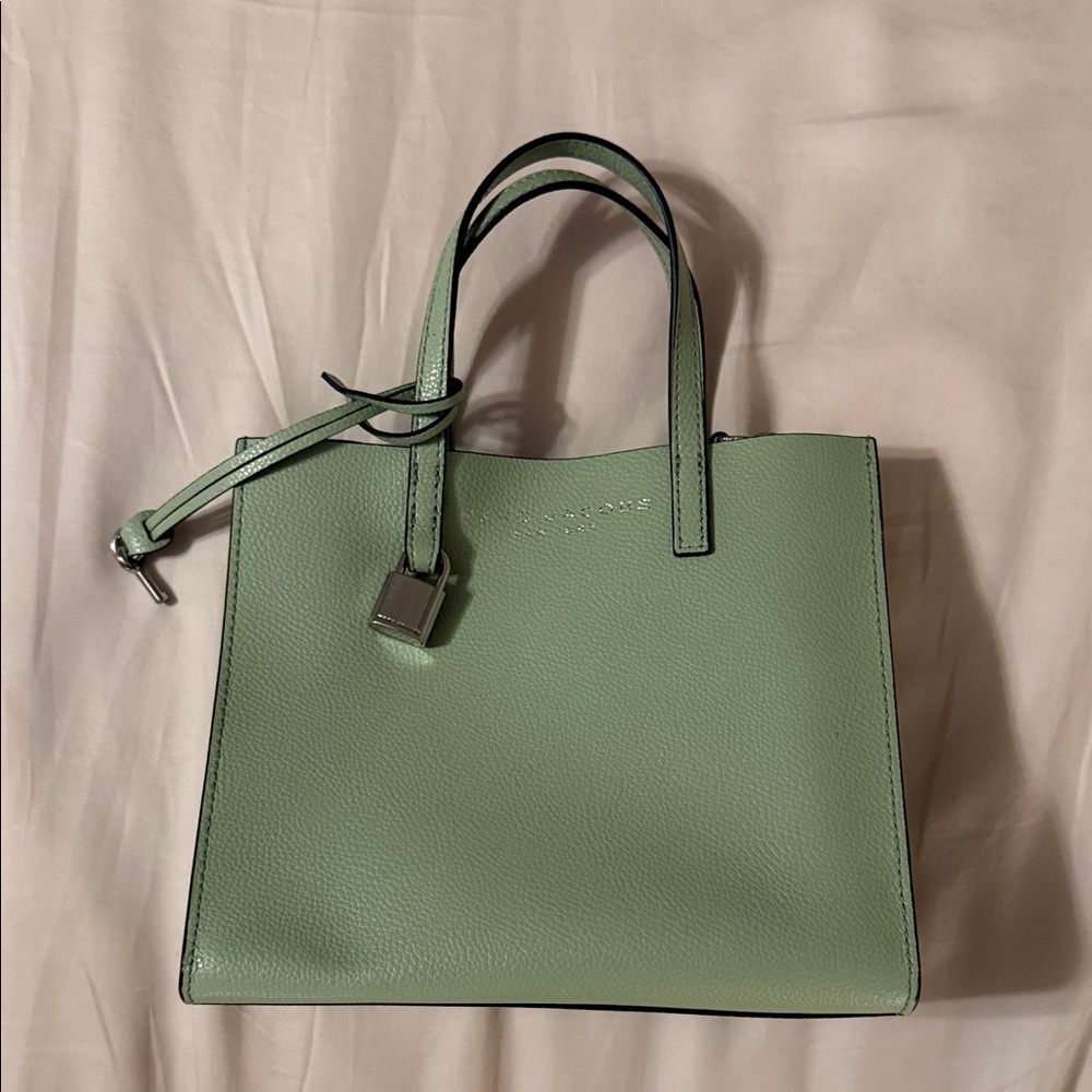 Green Leather Tote Bag